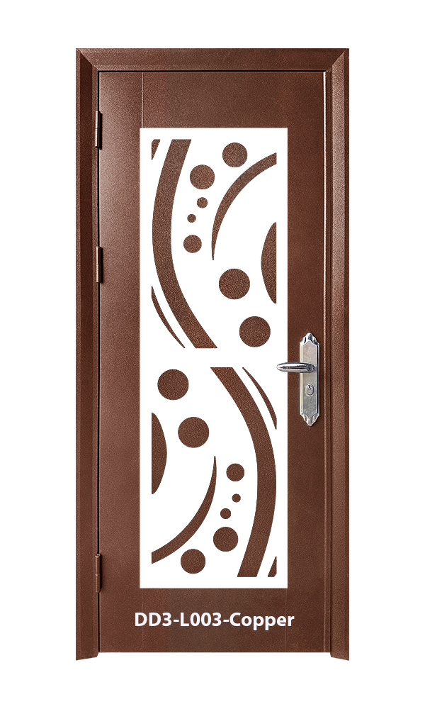 SECURITY DOOR IN DOOR 3'x7'<br> - Laser Cut Design -  DD3-L003-Copper